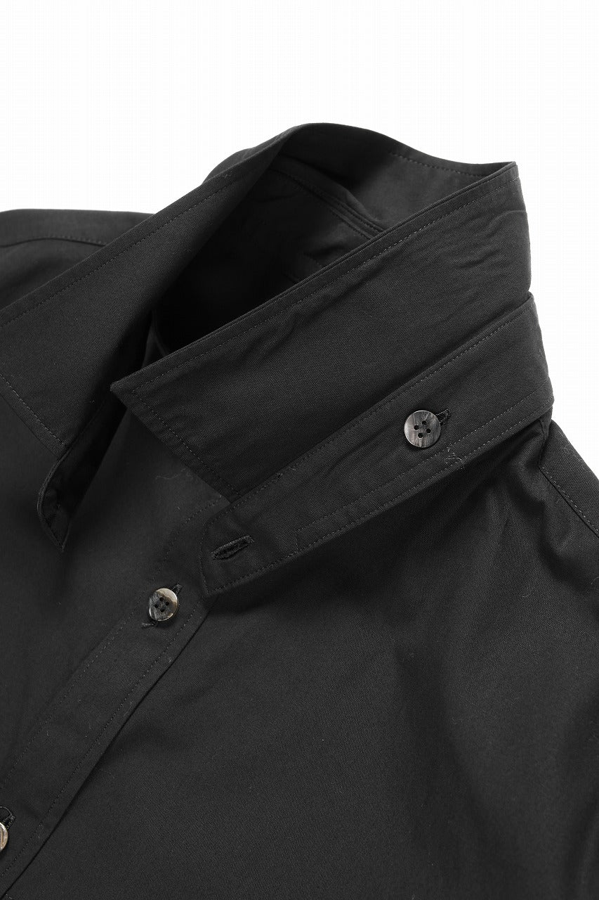 Y's for men SPARE COLLAR SHIRT / 40 BROAD COTTON (BLACK) - Image 8