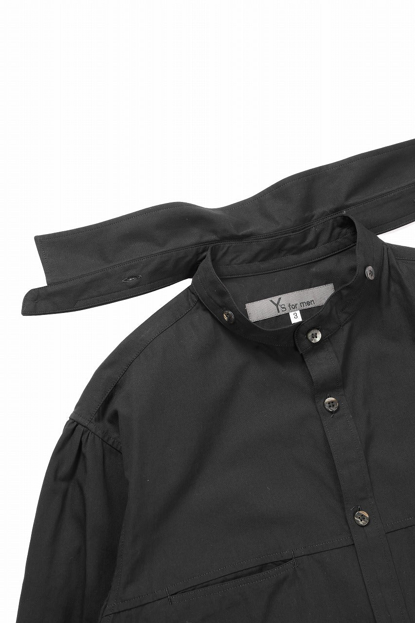 Y's for men SPARE COLLAR SHIRT / 40 BROAD COTTON (BLACK) - Image 9